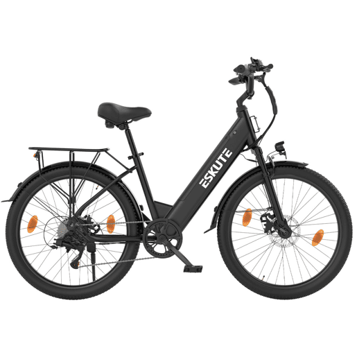 Bicicleta elétrica ESKUTE C100 PLUS 250W 36V 13Ah E-bike preta