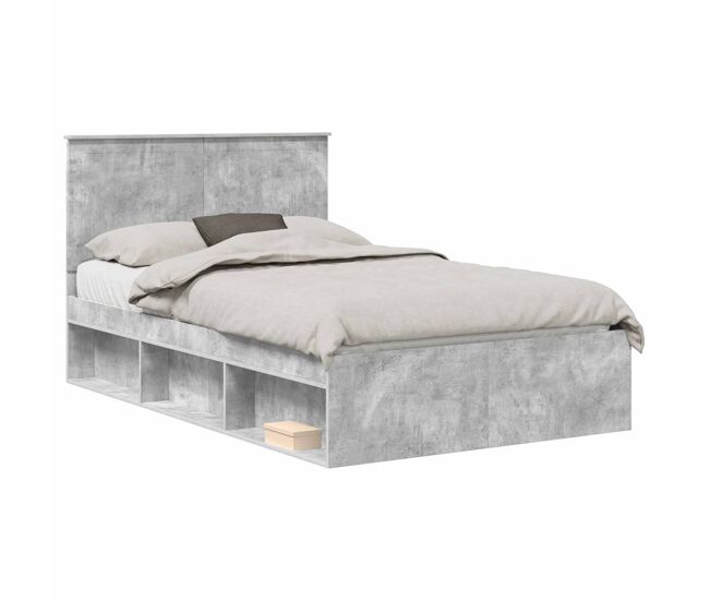 Estructura de cama doble matrimonial - concreto 120 x 200 cm madera de pino macizo