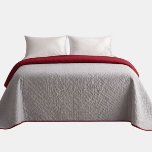 Colcha Reversível Bicolor CinzaRojo Cama 105cm Donegal Collections