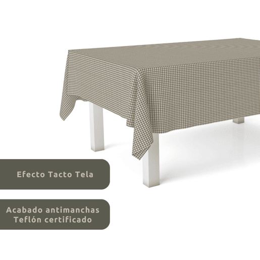 Toalha de mesa Vichy Pequena Cuero Teflon Pronta 100x140cm Donegal Collections