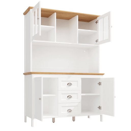 Armário alto 120x40x179 cm - 4 portas, 3 gavetas, LED - Branco Armário alto 120x40x179 cm - 4 portas, 3 gavetas, LED - Branco