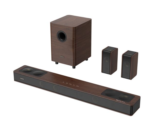 Barra de sonido para tv | hiwill-audio a534 800w 5.3.4 dolby atmos - marrón oscuro