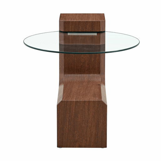 Conjunto de mesas de sala desmontáveis - MDF cor nogueira + vidro de segurança transparente de 0,6 cm - Combinável como mesa de café  Separado como duas mesas auxiliares - Cores: nogueira, branco