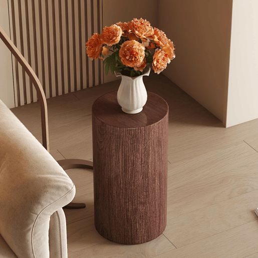 Mesa de centro redonda u2013 Design moderno minimalista, ideal como mesa auxiliar, mesa lateral, mesa de sofá ou mesa de chá - Nogal