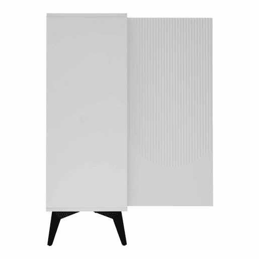 Aparador de 160 cm - 4 portas, prateleiras ajustáveis, multifuncional com pés metálicos - branco
