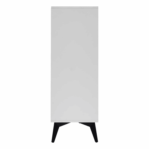 Aparador de 160 cm - 4 portas, prateleiras ajustáveis, multifuncional com pés metálicos - branco