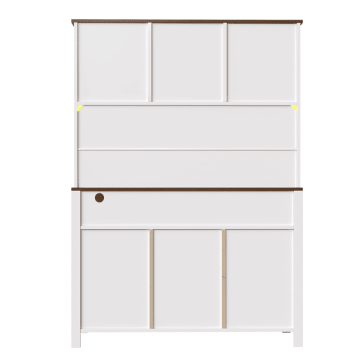 Armário alto de cozinha 120x40x170cm - 4 portas, 3 gavetas, USB, LED - Branco