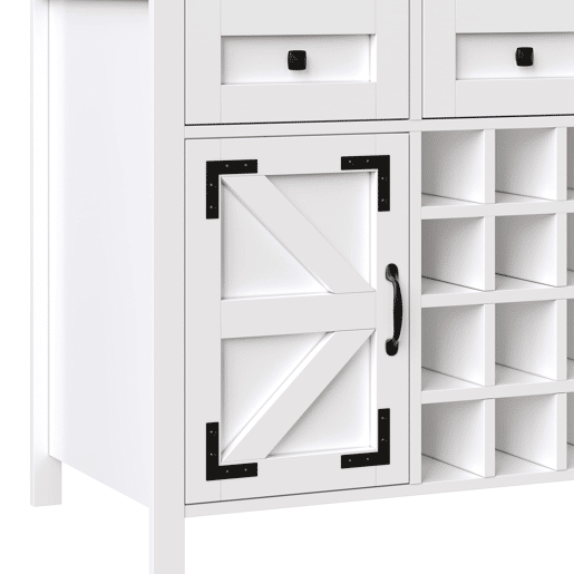 Armário alto de cozinha 120x40x170cm - 4 portas, 3 gavetas, USB, LED - Branco