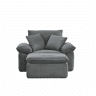 Sofá modular de 1 lugar - sofá-cama sem montagem, Cloud Couch macio com apoio para os pés, bolsos de arrumação, combinação modular - cinzento claro