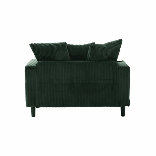 Sofá Lounge de 1 lugar - Multifuncional com chaise longue, porta-copos, iluminação LED, espaço de arrumação e porta USB - Verde-esmeralda