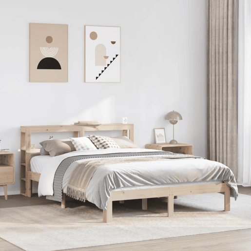 Estrutura De Cama De Casal c cabeceira - 120x190 cm pinho maciço