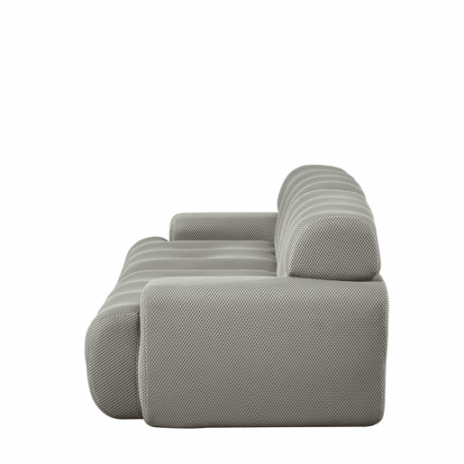 Sofá Cloud de 2 lugares - design moderno e curvo com braços largos e estofamento com botões, sem montagem - cinzento