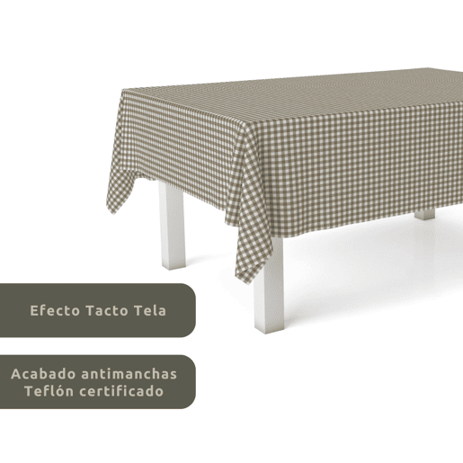 Toalha de mesa Vichy Cuero Teflon Pronta 250x140cm Donegal Collections