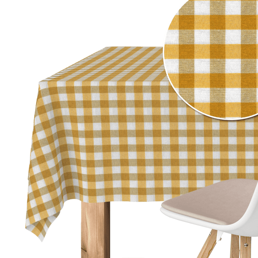 Toalha de mesa Vichy Oro Teflon Pronta 240x140cm Donegal Collections