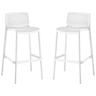 Conjunto de 2 cadeiras altas empilháveis em plástico éora - Branco