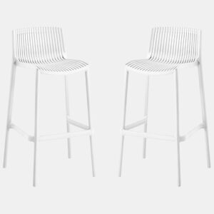 Conjunto de 2 cadeiras altas empilháveis em plástico éora - Branco