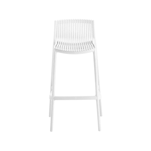 Conjunto de 2 cadeiras altas empilháveis de plástico > - Branco Conjunto de 2 cadeiras altas empilháveis de plástico > - Branco