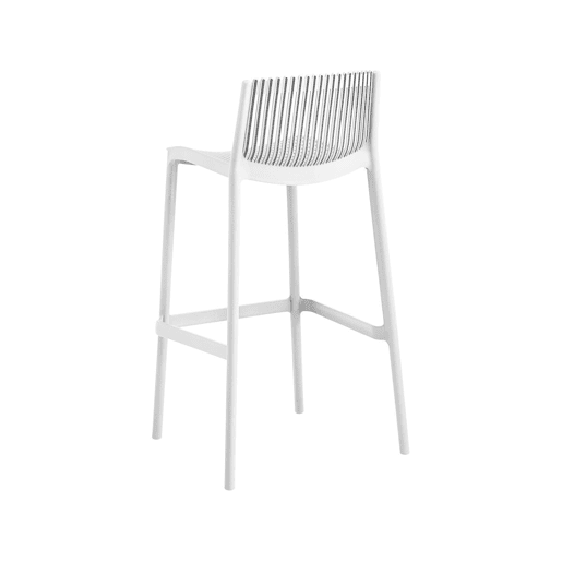 Conjunto de 2 cadeiras altas empilháveis de plástico > - Branco Conjunto de 2 cadeiras altas empilháveis de plástico > - Branco