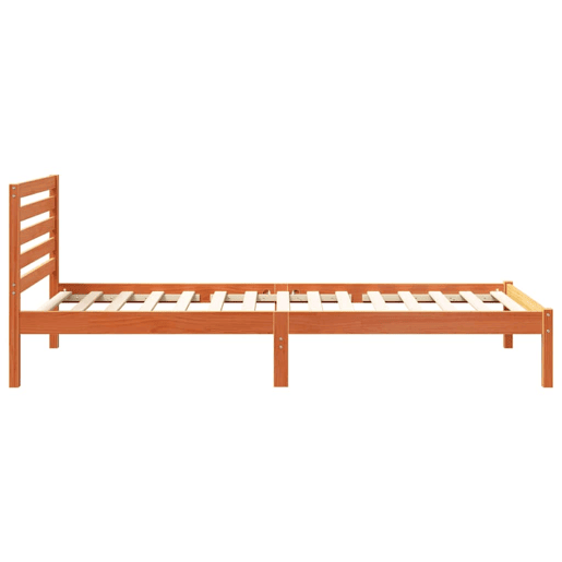 Estrutura de cama de solteiro moderno com cabeceira - Marrom Cera 90 x 210 cm