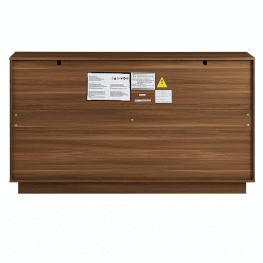 Aparador 150 x 40 x 85 cm - 2 gavetas e 4 portas, design moderno - Preto e castanho