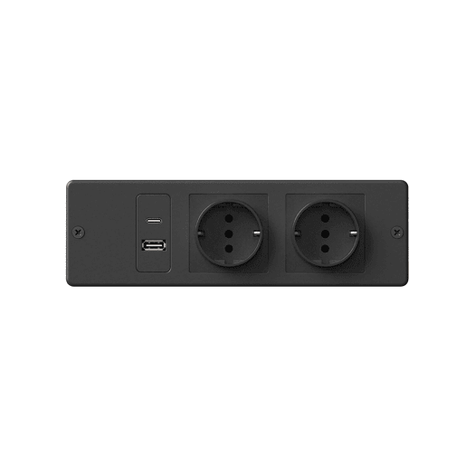 Armário de cozinha 120x40x170 cm - 4 portas, 3 gavetas, LED, USB, preto