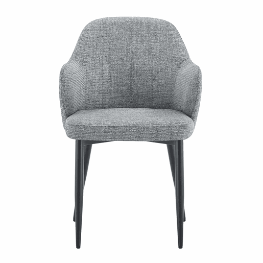 Conjunto de 2 cadeiras de jantar de 83 cm - Encosto envolvente - Cor preta, cinzenta