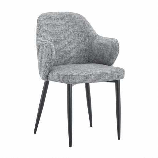 Conjunto de 2 cadeiras de jantar de 83 cm - Encosto envolvente - Cor preta, cinzenta