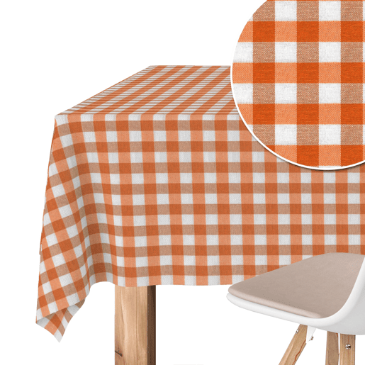 Toalha de mesa Vichy Naranja Teflon Pronta 250x140cm Donegal Collections