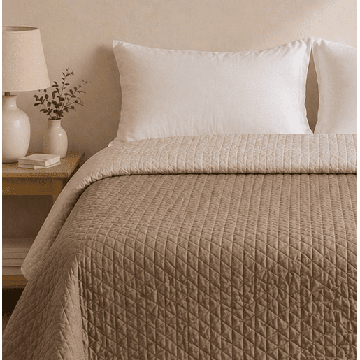 Colcha Reversível Bicolor CouroLinho Cama 105cm Donegal Collections