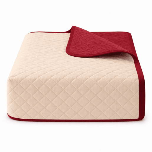 Colcha Reversível Bicolor BegeRojo Cama 105cm Donegal Collections