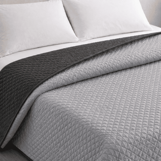 Colcha Reversível Bicolor CinzaAntracite Cama 90cm Donegal Collections