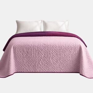 Colcha ReversÃvel Bicolor SalmãoBeringela Cama 180cm Donegal Collections