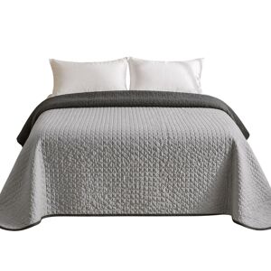 Colcha Reversível Bicolor CinzaAntracite Cama 135cm Donegal Collections