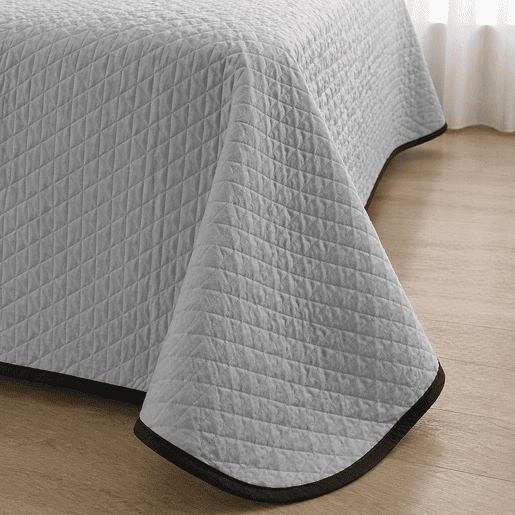 Colcha Reversível Bicolor CinzaAntracite Cama 135cm Donegal Collections