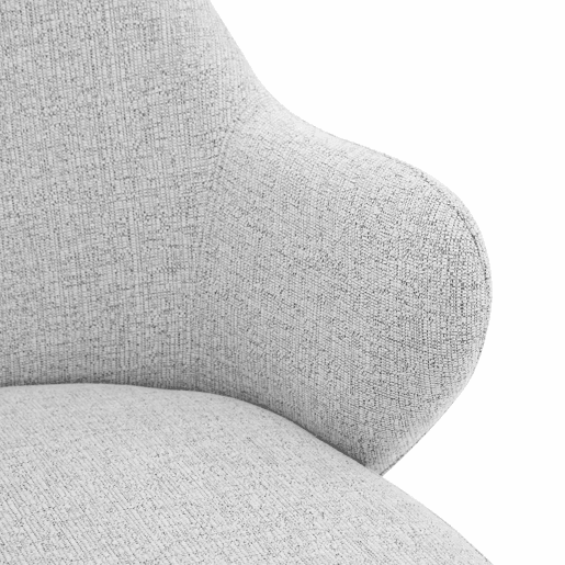Conjunto de 2 cadeiras de jantar de 83 cm - Encosto com combinação de tecido cinzento claro e PU castanho, estrutura com pernas metálicas em forma de cruz - Cinza Claro, Castanho, Preto