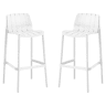 Conjunto de 2 cadeiras altas de jardim empilháveis > - Branco