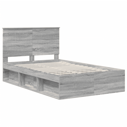 Estrutura da Cama de casal simple com cabeceira Cinza Sonoma 120 x 200 cm