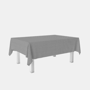 Toalha de mesa Vichy Pequena Cinza Oscuro Teflon Pronta 300x140cm Donegal Collections