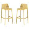 Conjunto de 2 cadeiras altas de jardim empilháveis Vaena - Amarelo