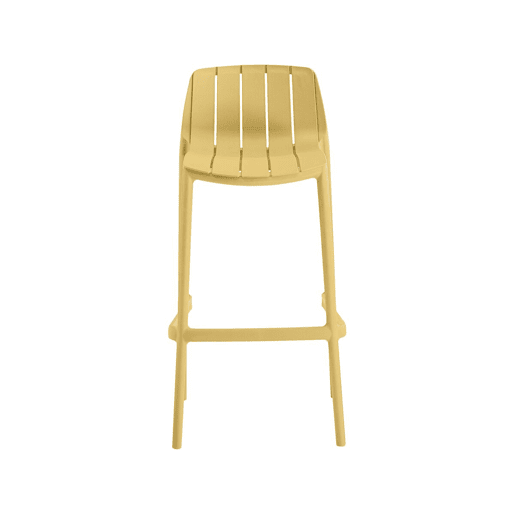 Conjunto de 2 cadeiras altas de jardim empilháveis Vaena - Amarelo