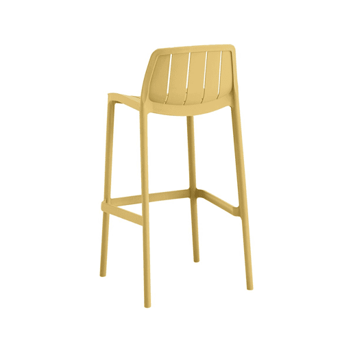 Conjunto de 2 cadeiras altas de jardim empilháveis Vaena - Amarelo