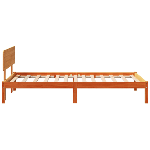 Estrutura de cama de solteiro para adultos com Cabeceira - Marrom Cera 100 x 200 cm