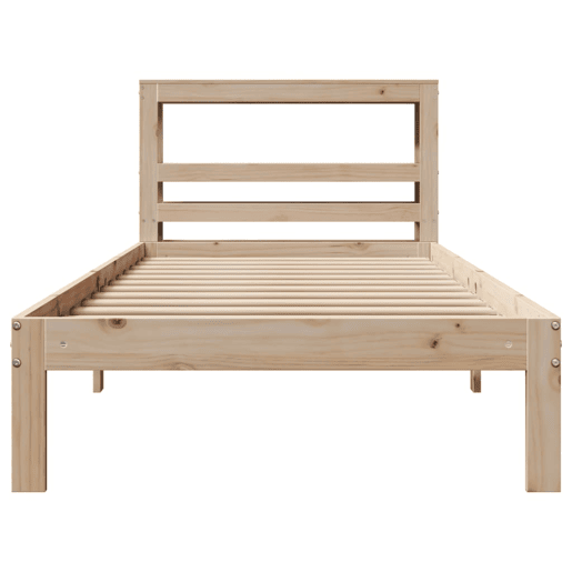 Estrutura de cama de solteiro para adultos com cabeceira 90x200 cm pinho maciço Estrutura de cama de solteiro para adultos com cabeceira 90x200 cm pinho maciço