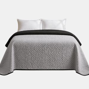 Colcha Reversível Bicolor CinzaPreto Cama 135cm Donegal Collections