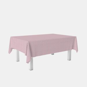Toalha de mesa Vichy Rosa Teflon Pronta 300x140cm Donegal Collections