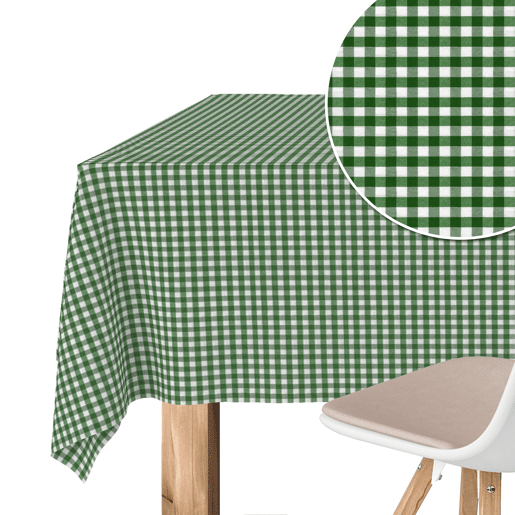 Toalha de mesa Vichy Pequena Verde Botella Teflon Pronta 100x140cm Donegal Collections