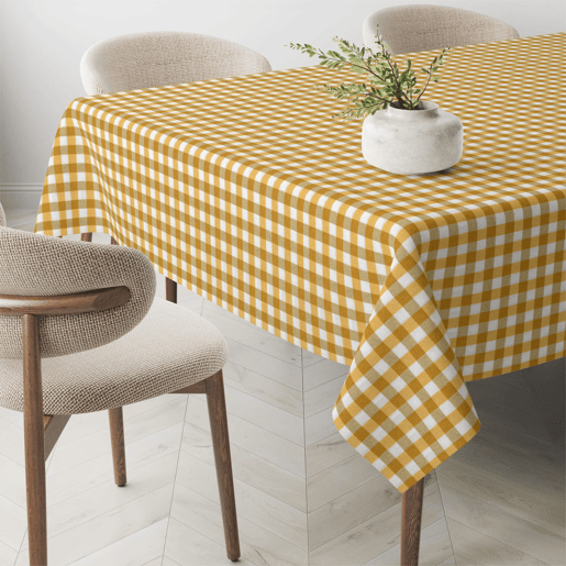 Toalha de mesa Vichy Oro Teflon Pronta 140x140cm Donegal Collections