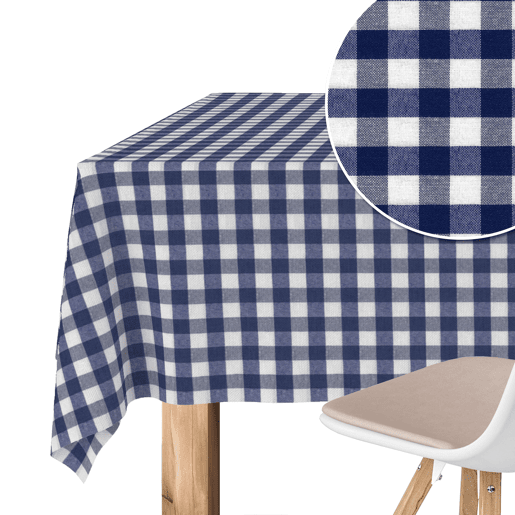 Toalha de mesa Vichy Marino Teflon Pronta 260x140cm Donegal Collections
