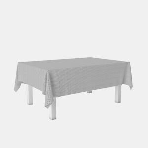 Toalha de mesa Vichy Pequena Cinza Claro Teflon Pronta 300x140cm Donegal Collections