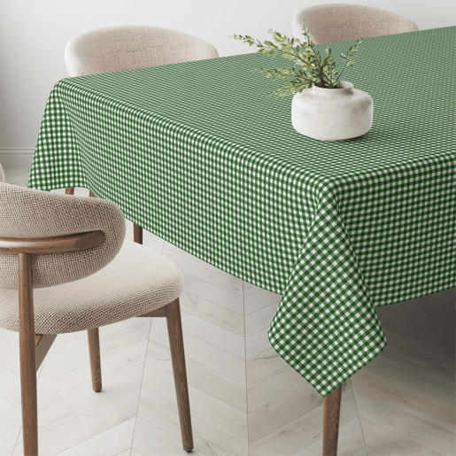 Toalha de mesa Vichy Pequena Verde Botella Teflon Pronta 300x140cm Donegal Collections